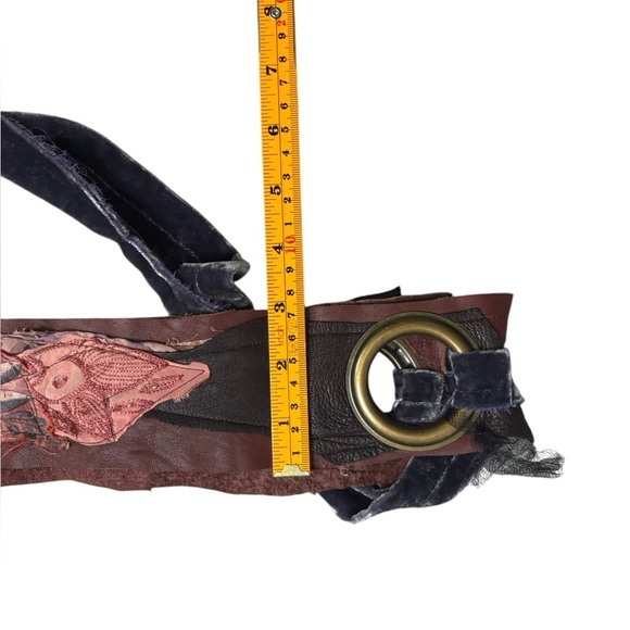 Boho Shabby Chic Leather Art To Wear Patchwork Handmade Belt - Picture 10 of 12